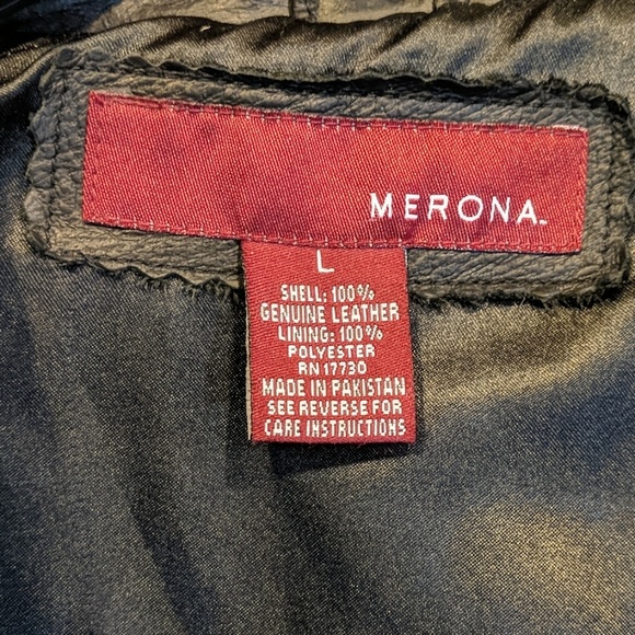 Men's Merona Large Leather Overcoat - Picture 3 of 4